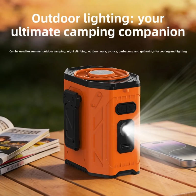 Outdoor Power Fan - Ventilador de cuello recargable de 3600