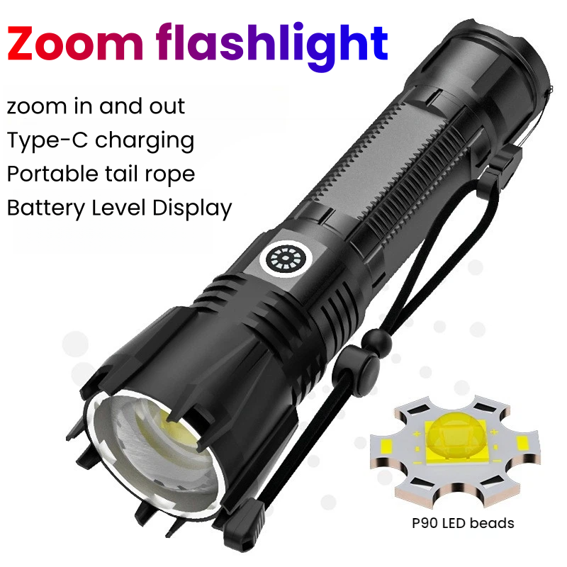 Outdoor Power For Camping - Linterna LED P90 de alta potencia,