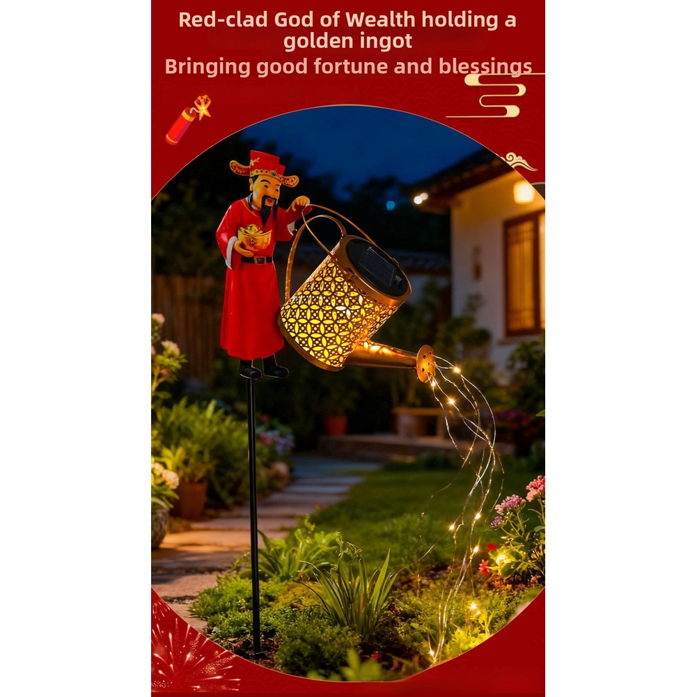 Lámpara de metal roja con ener - Outdoor Yard Power Stake reseña y precio