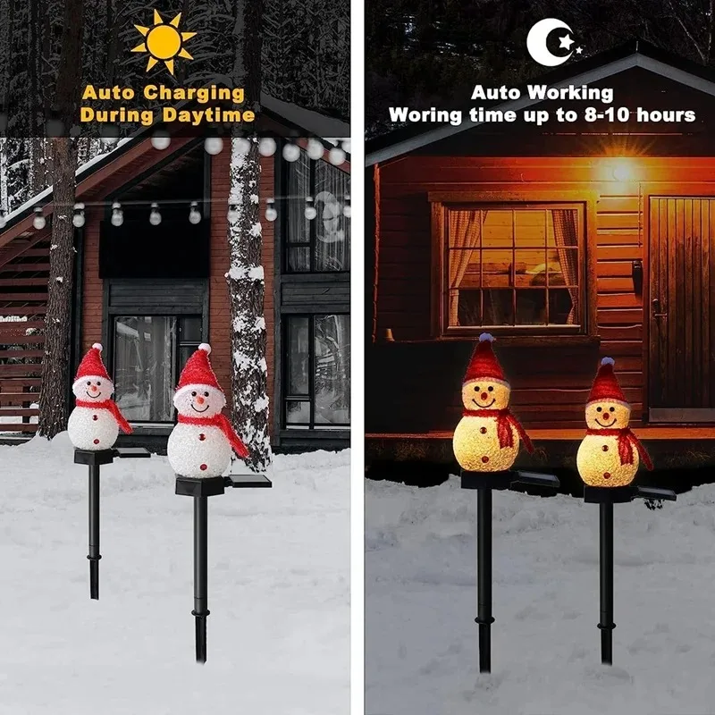 2 LED muñeco de nieve luz Sola - Outdoor Yard Power Stake reseña y precio