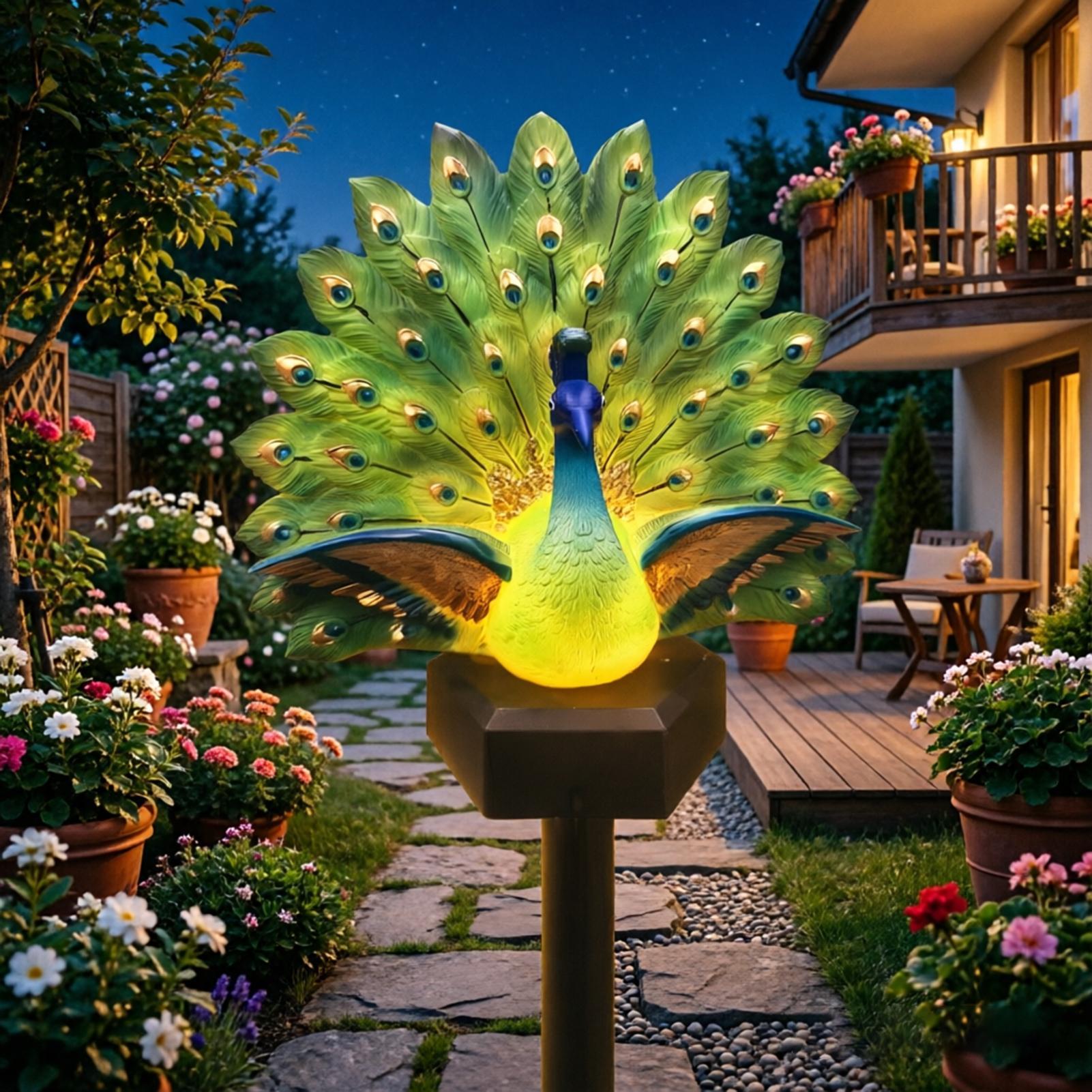 Escultura solar para jardín co - Outdoor Yard Power Stake reseña y precio