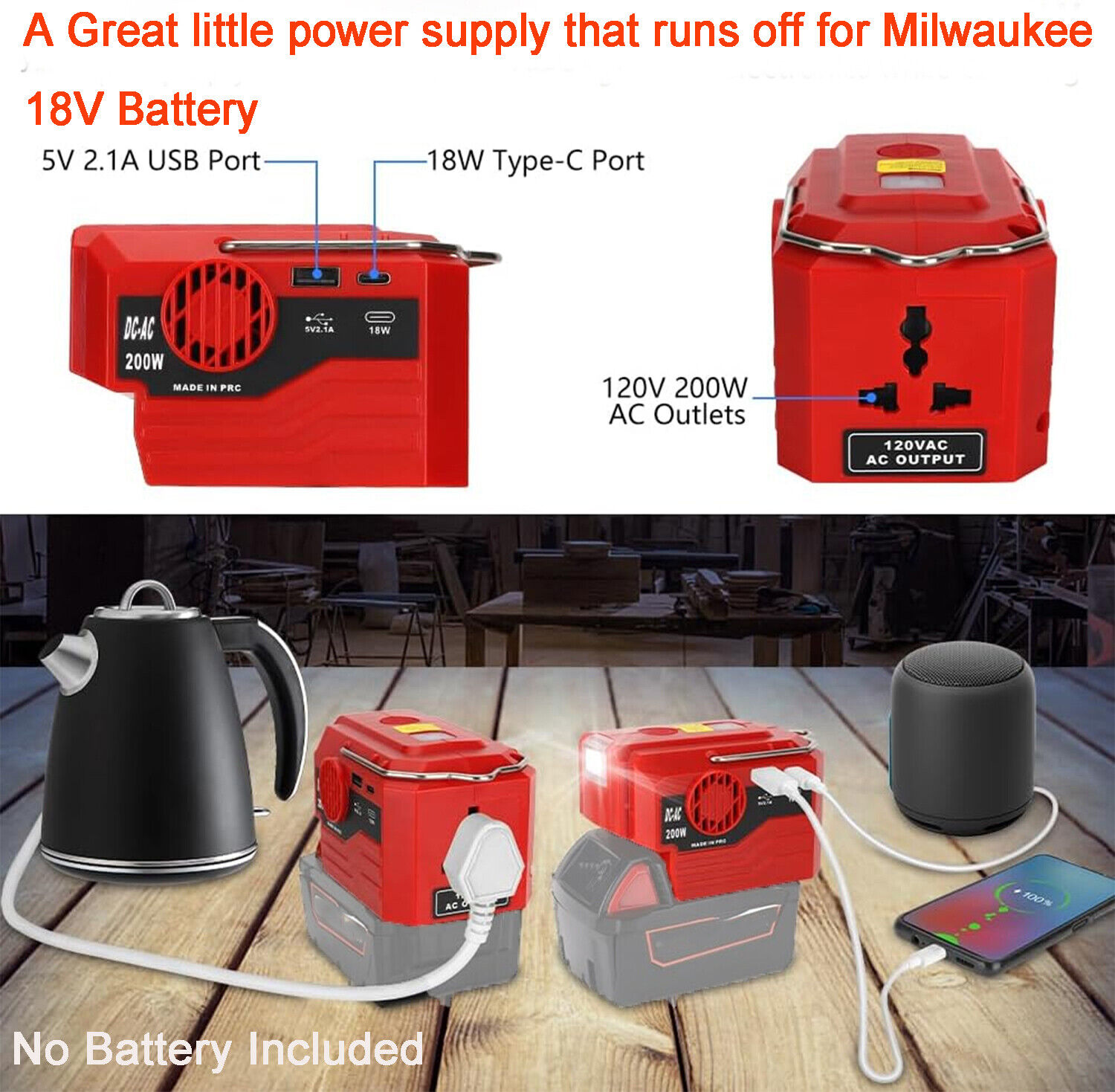 Inversor de energía portátil p - Outdoor Power Inverter reseña y precio