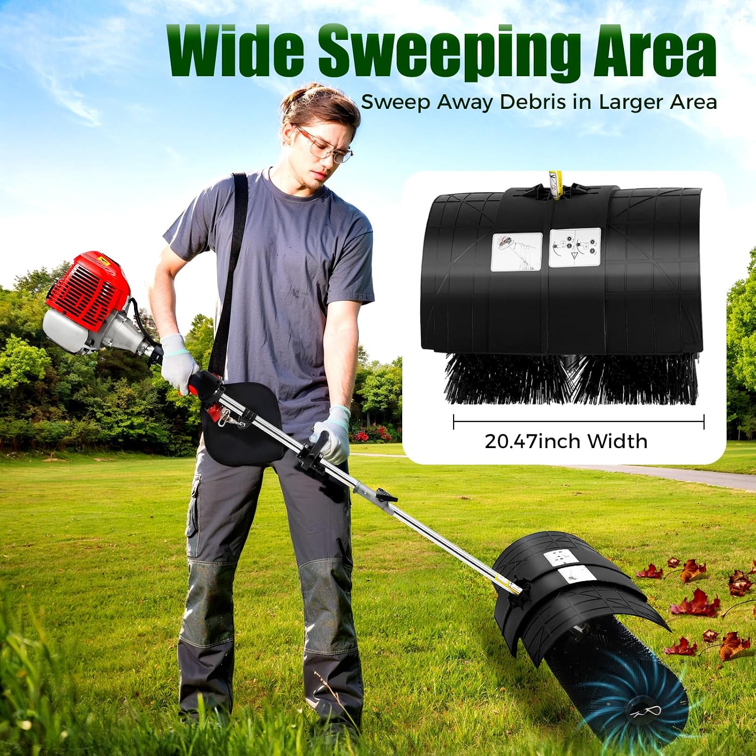 Barredora de gasolina portátil - Outdoor Power Broom reseña y precio