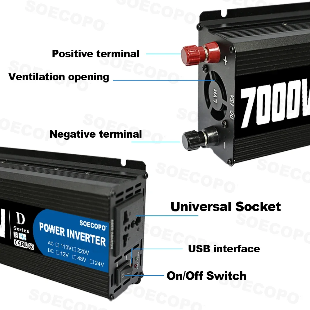 SOECOPO 7000W Inversor de corr - Outdoor Power Inverter reseña y precio