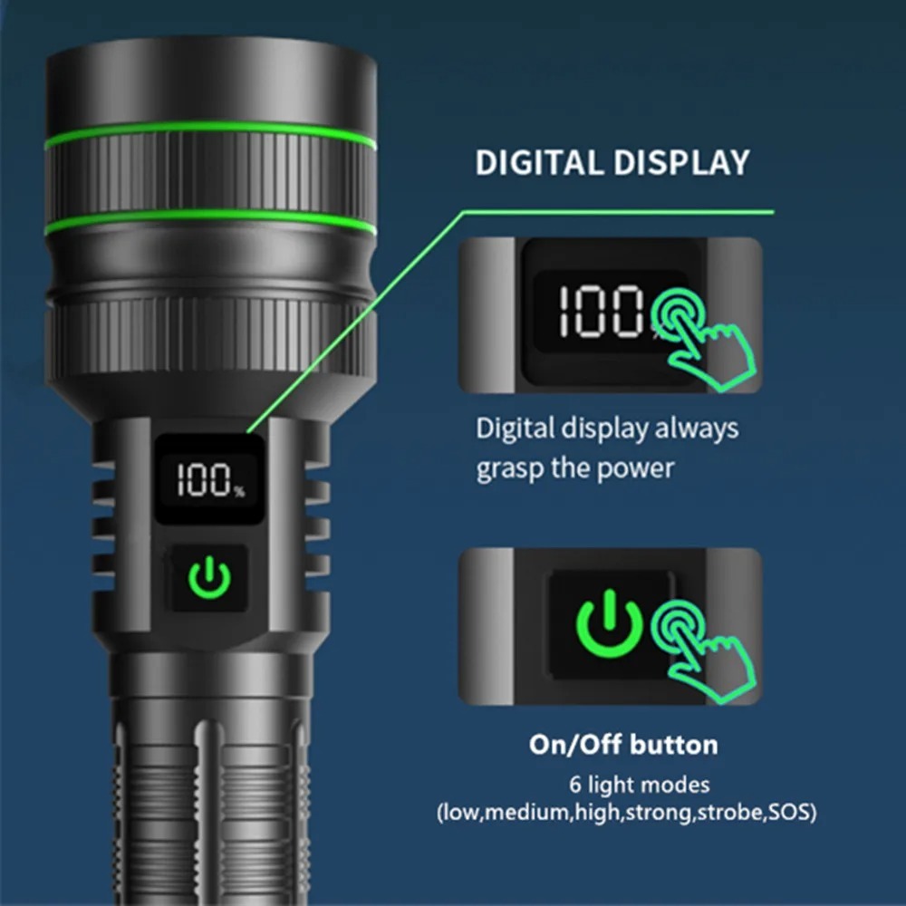 Potente linterna LED con zoom, - Outdoor Power For Camping reseña y precio