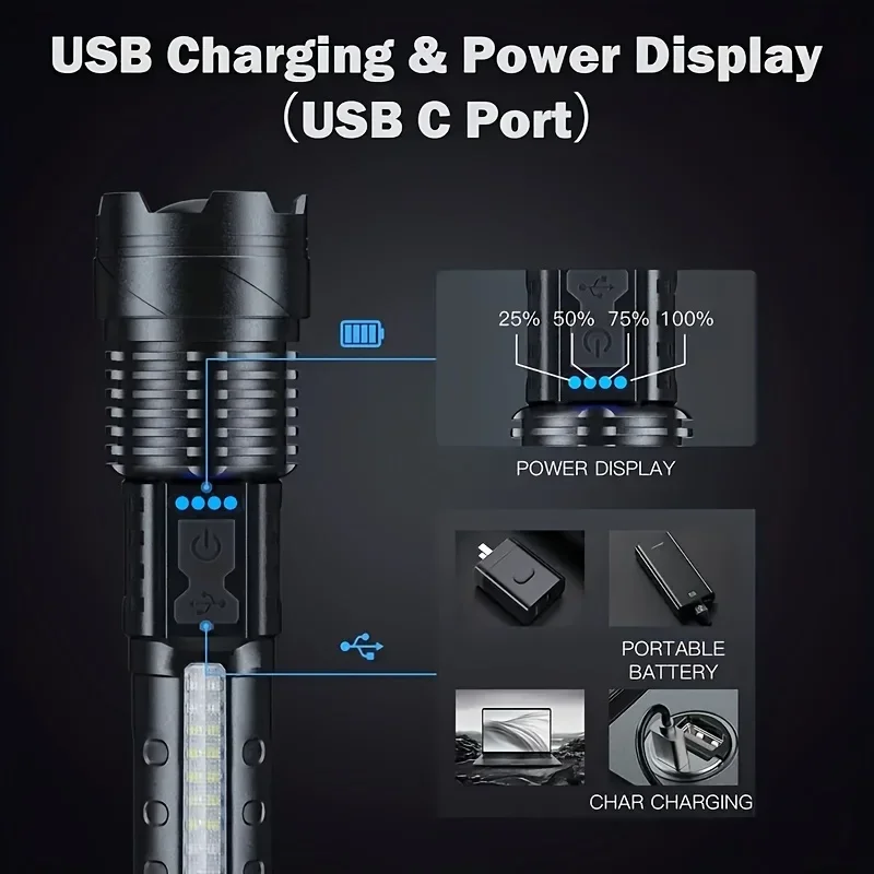 Potente Linterna LED con Indic - Outdoor Power Usb reseña y precio